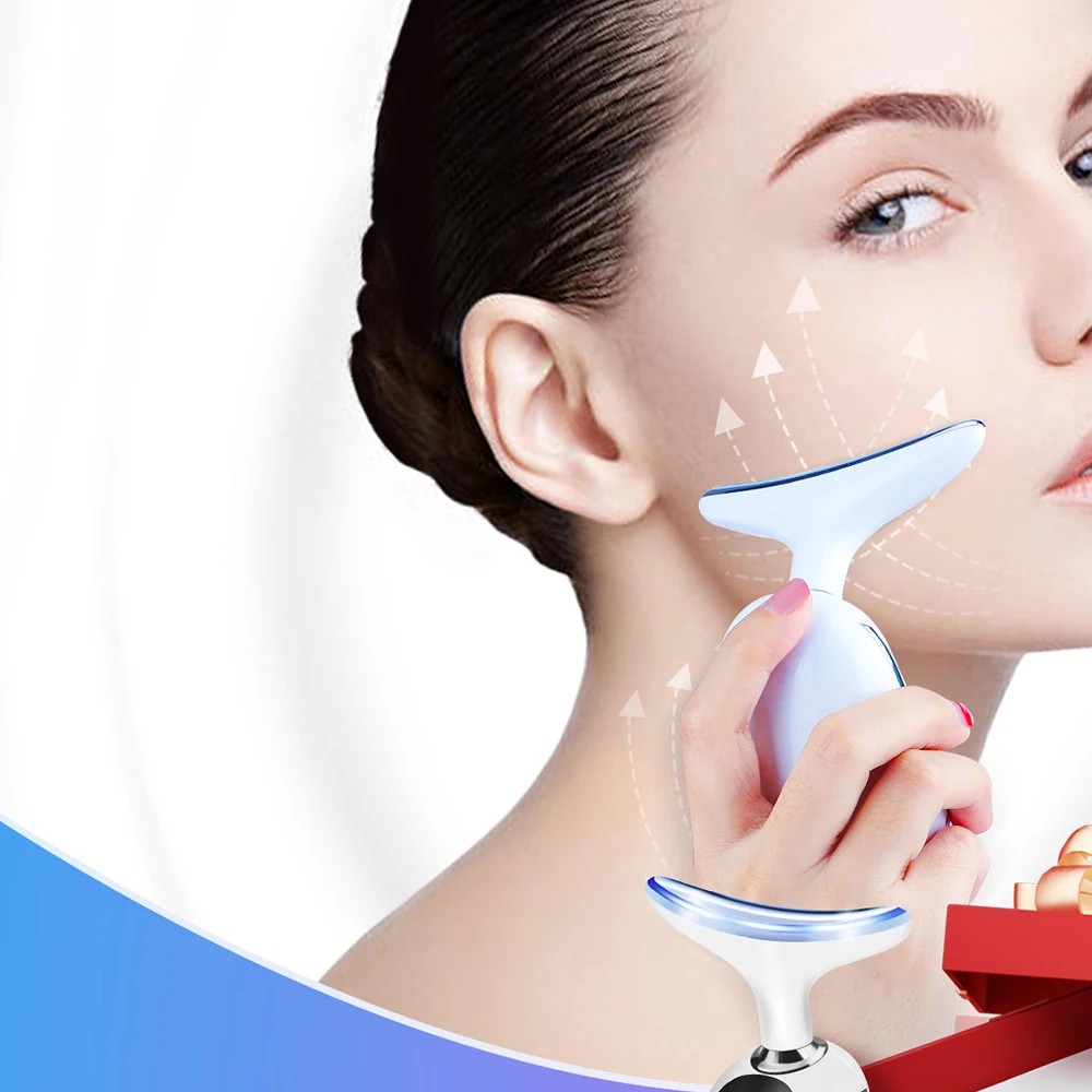 LED Hals Schönheit Gerät EMS Gesichts Lifting Massagegerät Doppel Kinn Entferner Wärme Therapie Gesicht Haut Verjüngung Instrument