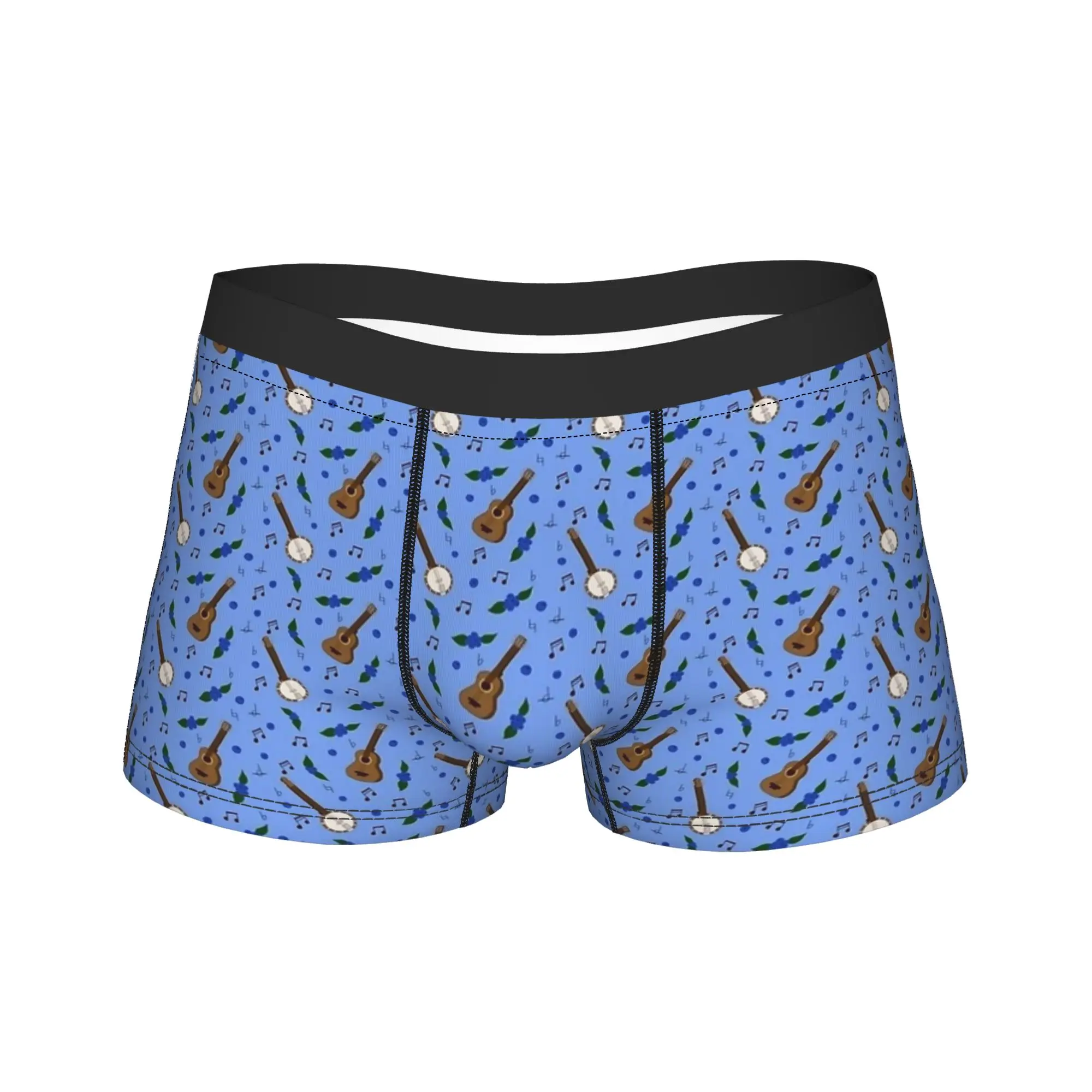 

Bluegrass Music Guitar Underwear Men's Underpants Customs Soft Trend Boxer Shorts High Quality Boxer Brief Large Size
