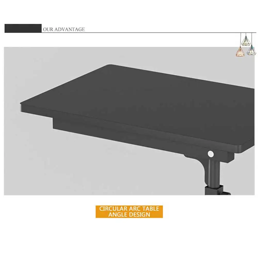 Coffee Table C-shape Side Table Liftable Simple Laptop Study Conference Table Sofa Bed Side Table 56.5x37cm