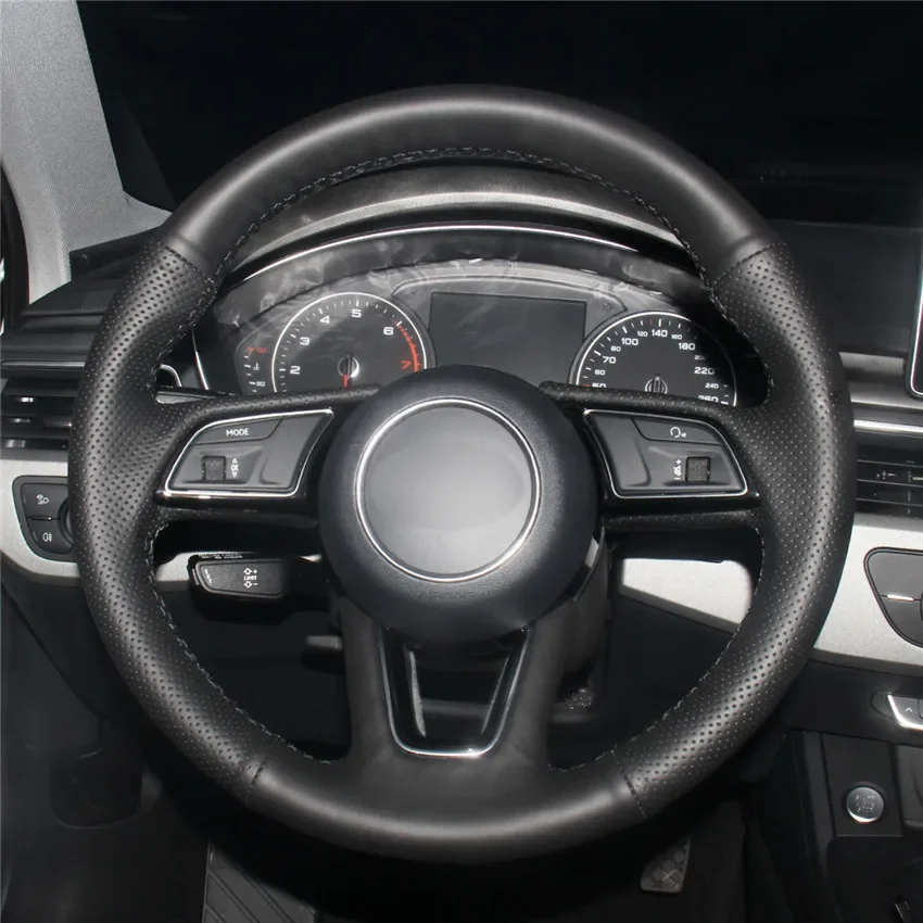 

Hand-Stitch Non-slip Genuine Leather Car Steering Wheel Cover for Audi A5 2017 Interior Accessories