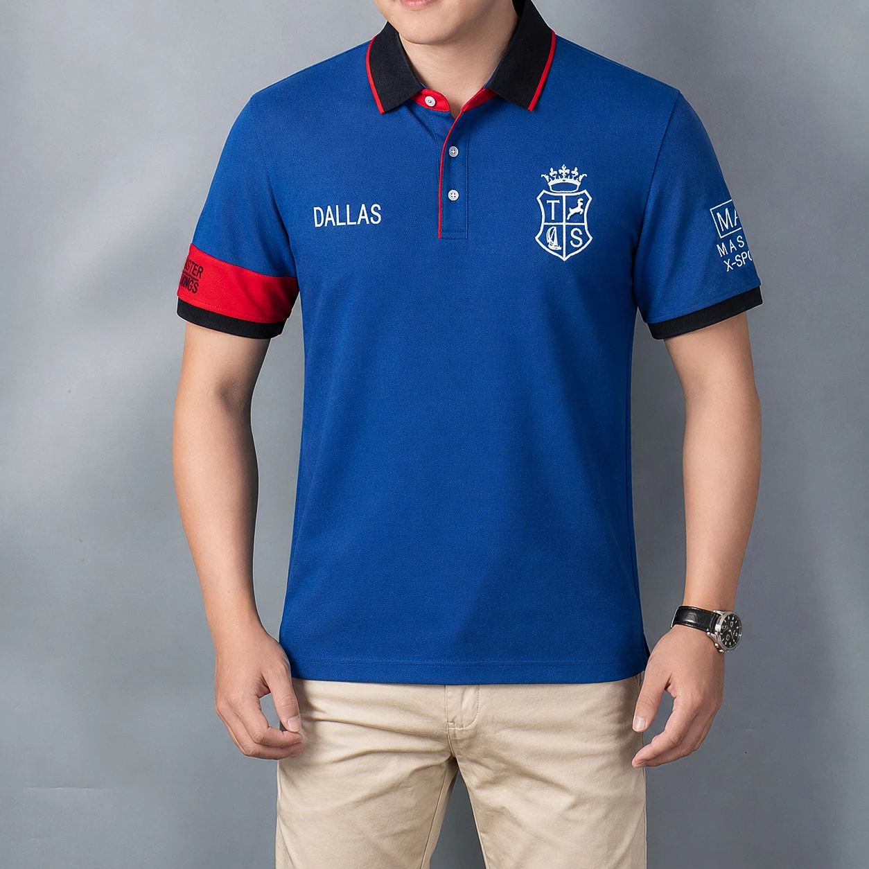 New Arrivals Men's Polo Shirt Classic Blue Dallas City Embroidery Short-sleeved USA Male Clothing Loose Golf Collar T-shirt