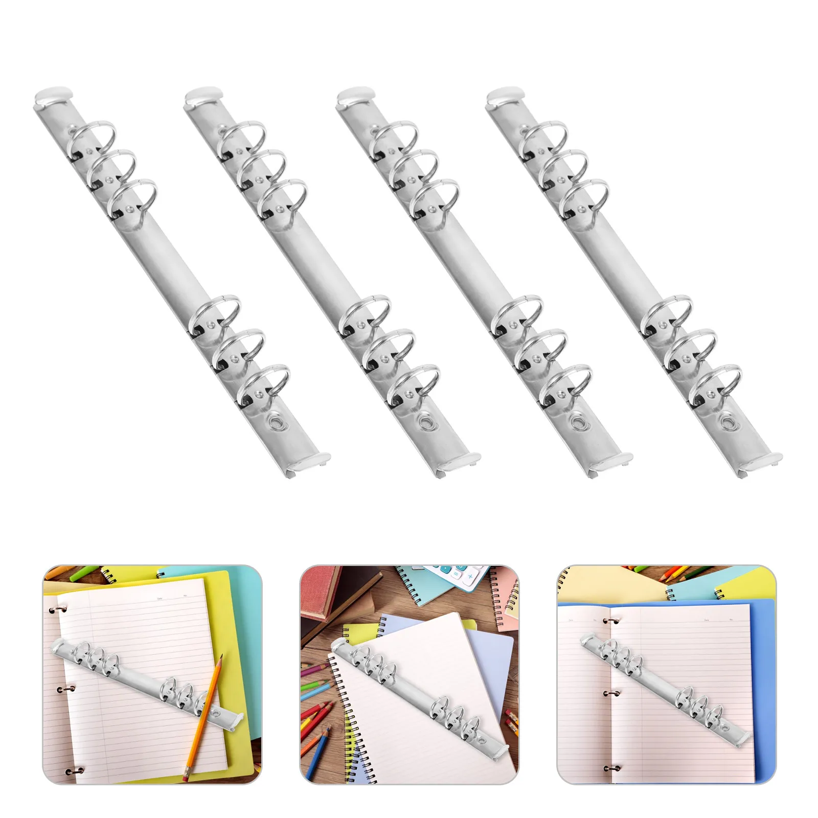 

4Pcs Loose Leaf Binder Segmented Binders Creative Scrapbook Office Stationery Supplies School Use Loose Leaf Binder