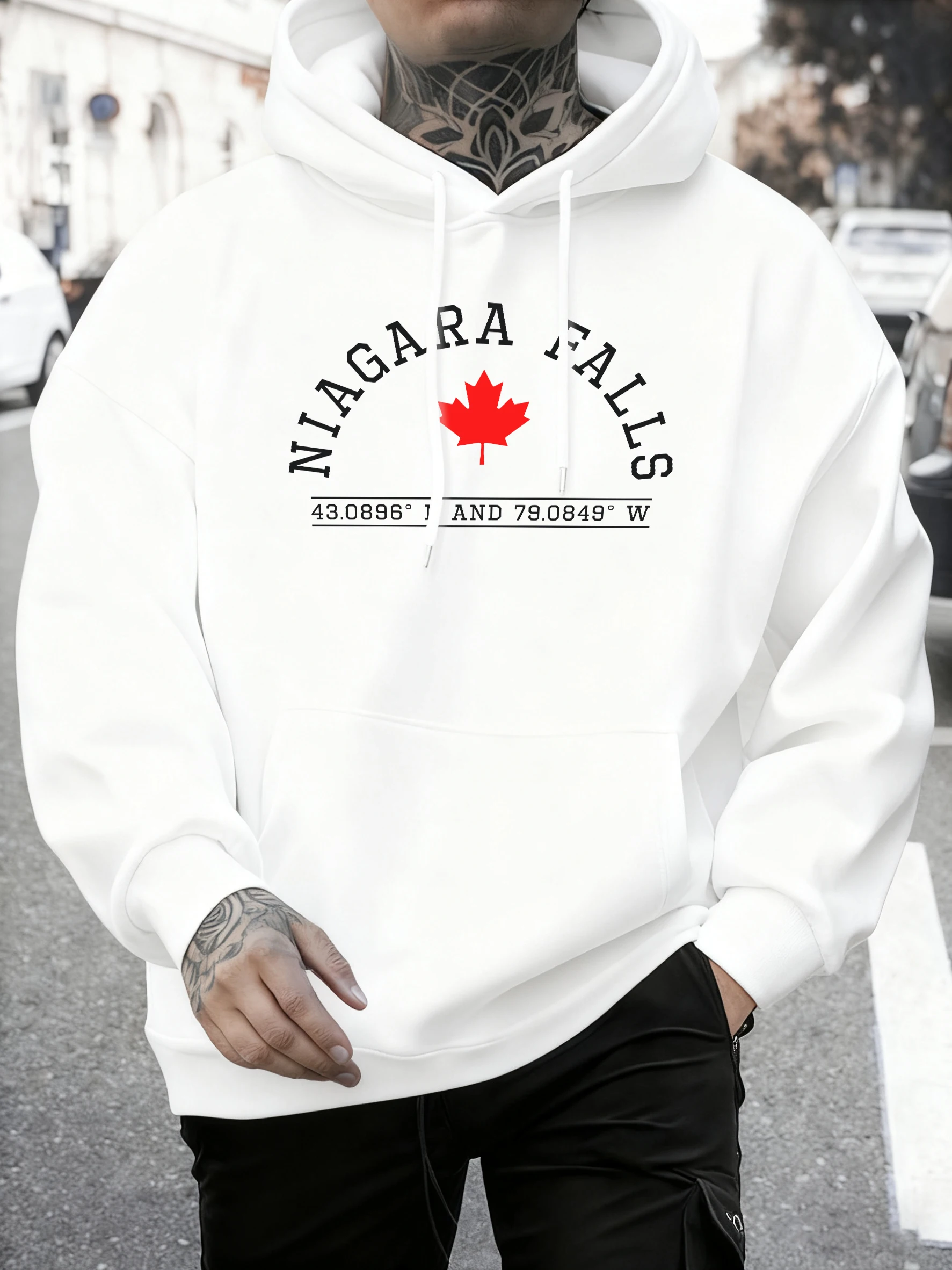 شلالات نياجرا كندا رسالة طباعة الرجال هوديي غير رسمي الخريف الهيب هوب البلوفرات ملابس مريحة لينة للجنسين الصوف ملابس رياضية