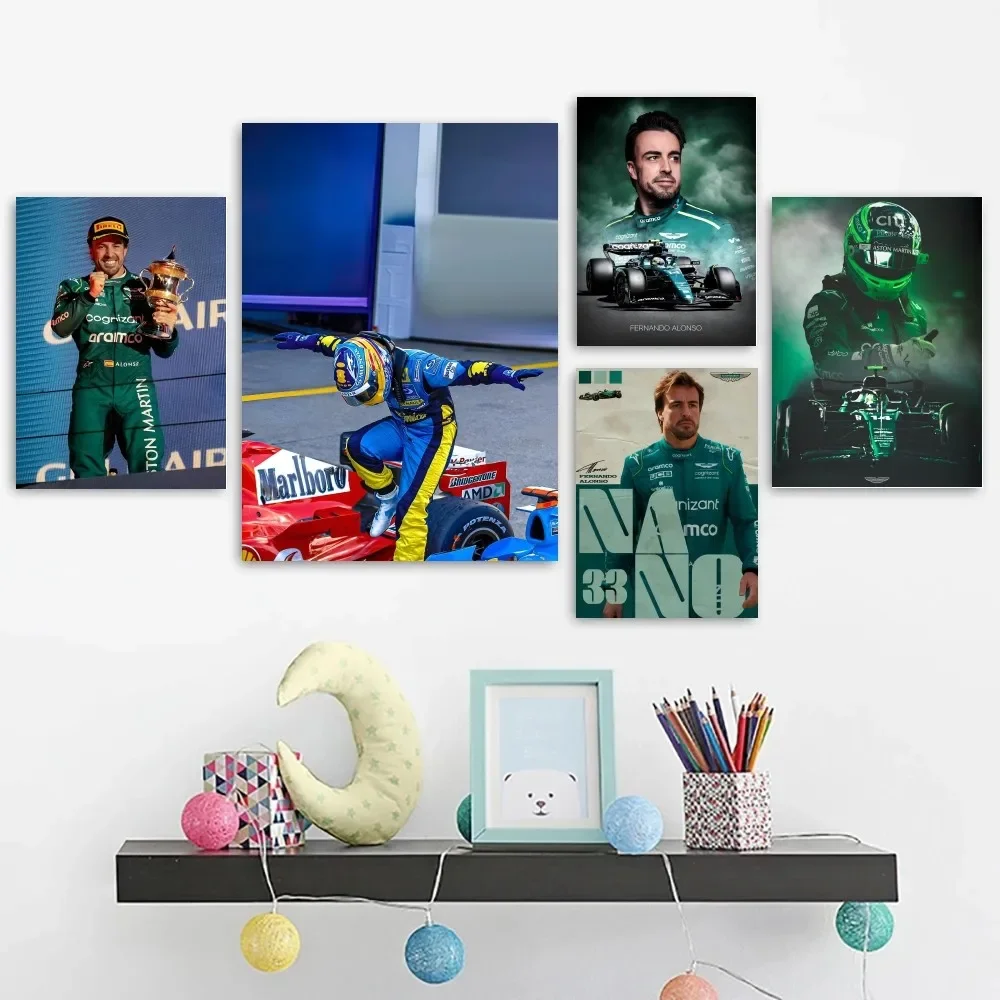 Classic Competitive Sports F1 Players F-Fernando Alonso Poster HD Poster Bedroom Wall Sticker Living Room Home Decoration