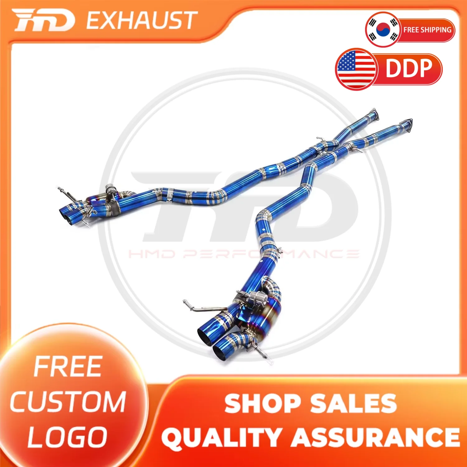 

HMD Hot sale Titanium Exhaust pipe Performance Catback exhaust for Bentley Continental GT MK2 6.0T 2012-2018 With Valves Car