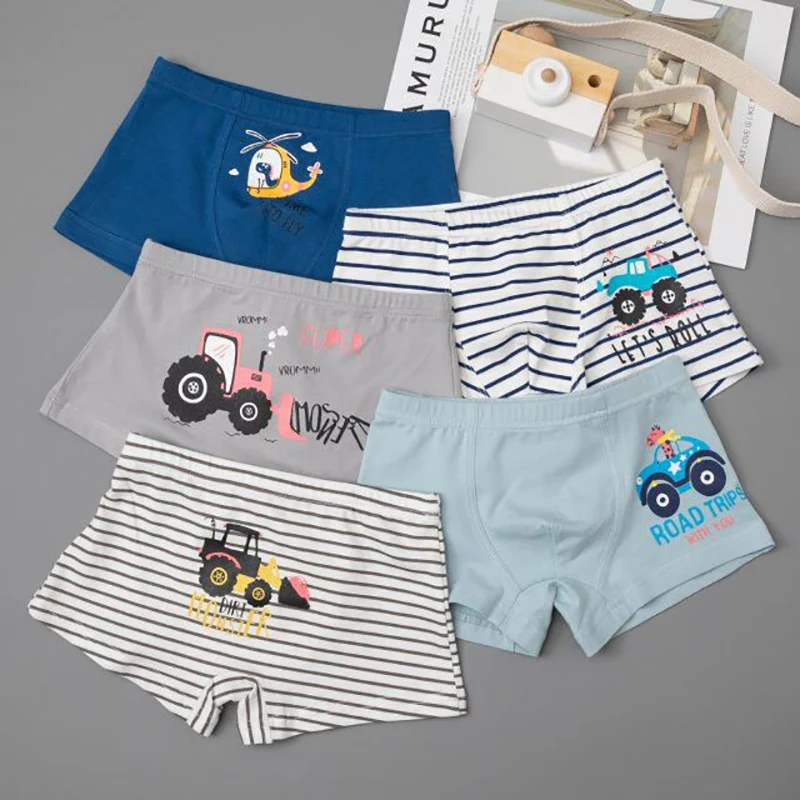 Children\'s underwear cotton boxer shorts for boys and teenagers boxer shorts 5-pack
