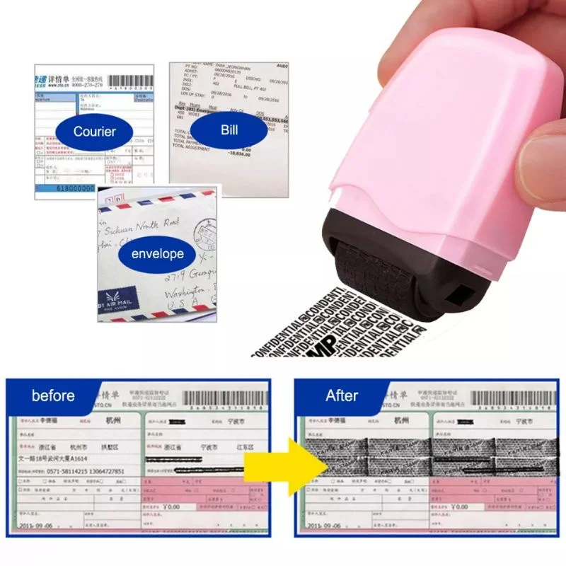 RDY STOCK Security Stamp Roller Privacy Cover Eliminator Stamp Portable Self-Inking Identity Theft Protection