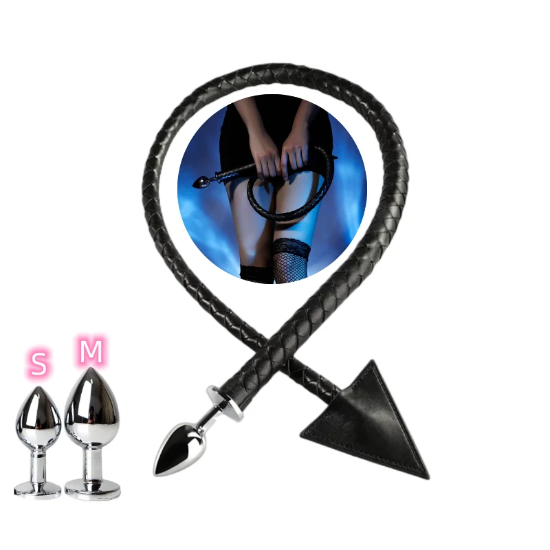 S/M Demon Tail Metal Anal Sex Toys with Fetish Slave Cosplay Bdsm Bondage Spanking Whip for Couple Funny Games Delight Shop