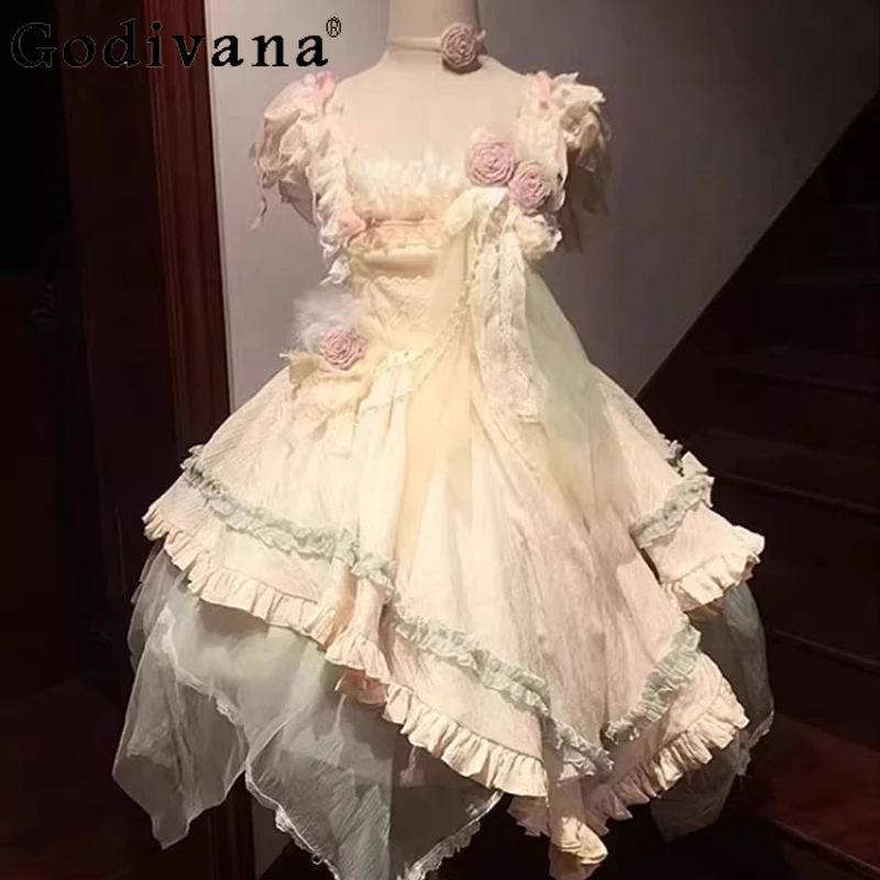

Japanese Style Lolita Dress for Ladies Birthday Party Lolita JSK Heavy Dress Set Women's Princess Banquet Wedding Dress