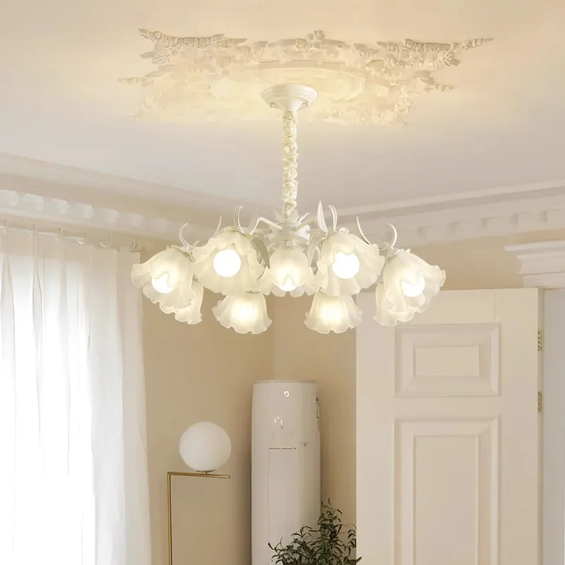 

Special Promotions!modern led white Flower glass suspended ceiling light Chandelier,lustre Child room,Bedroom decorations,D80cm