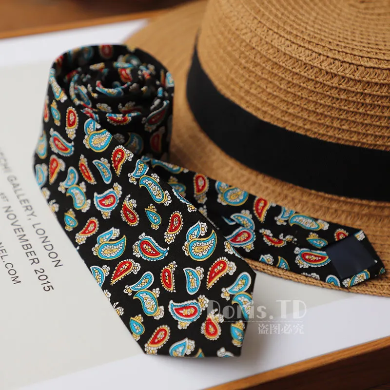 ความแปลกใหม่ Paisley ผ้าฝ้ายผู้ชายแฟชั่น Tie เนคไทคอ Tie สําหรับงานแต่งงานดอกไม้ Bowtie เจ้าบ่าวคอ Tie Cravat ของขวัญ