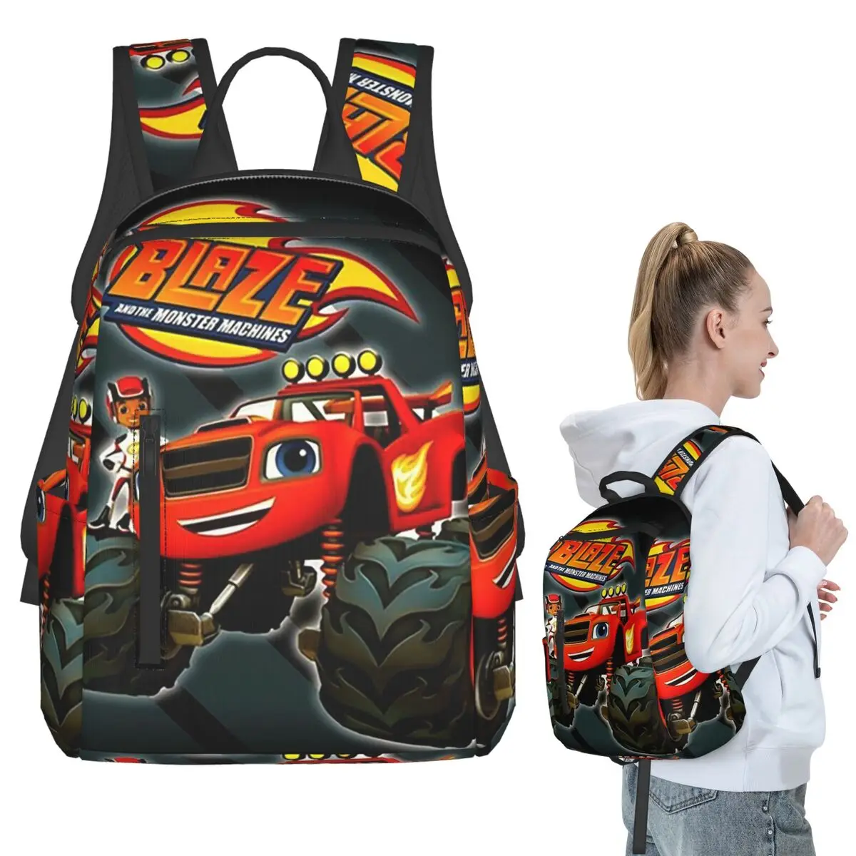 Blaze And The Monster Machines  Backpack Student BookBag Boys Girls School Bag Laptop Shoulder Bags Men Women