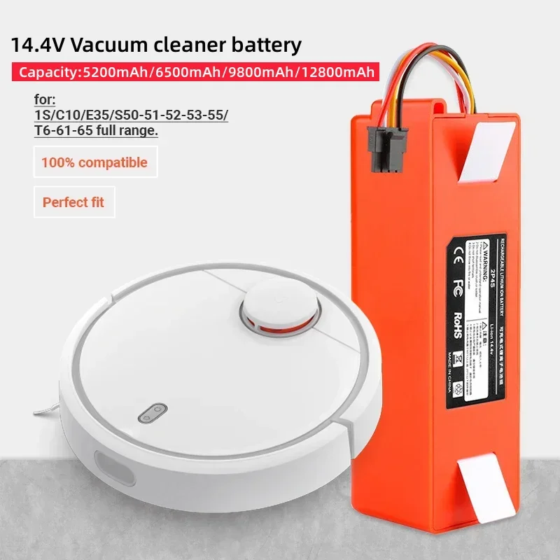 

14.4V 12800mAh Robotic Vacuum Cleaner Replacement Battery For Xiaomi Roborock S55 S60 S65 S50 S51 S5 MAX S6 Parts