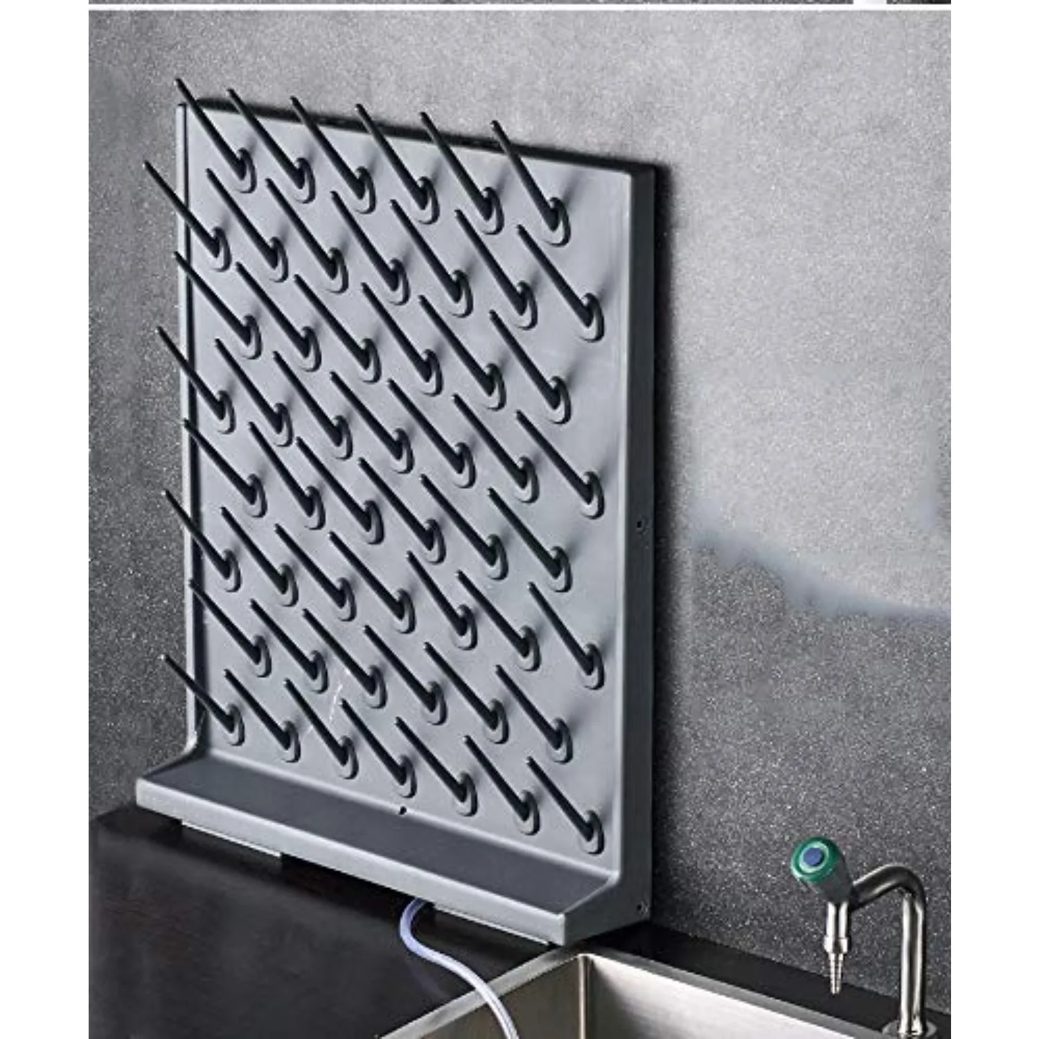 Black 52 Pegs Lab Supply Drying Rack, Pegboard Bench-top/Wall-Mount Laboratory Glassware 52 Detachable PegsLab Drying