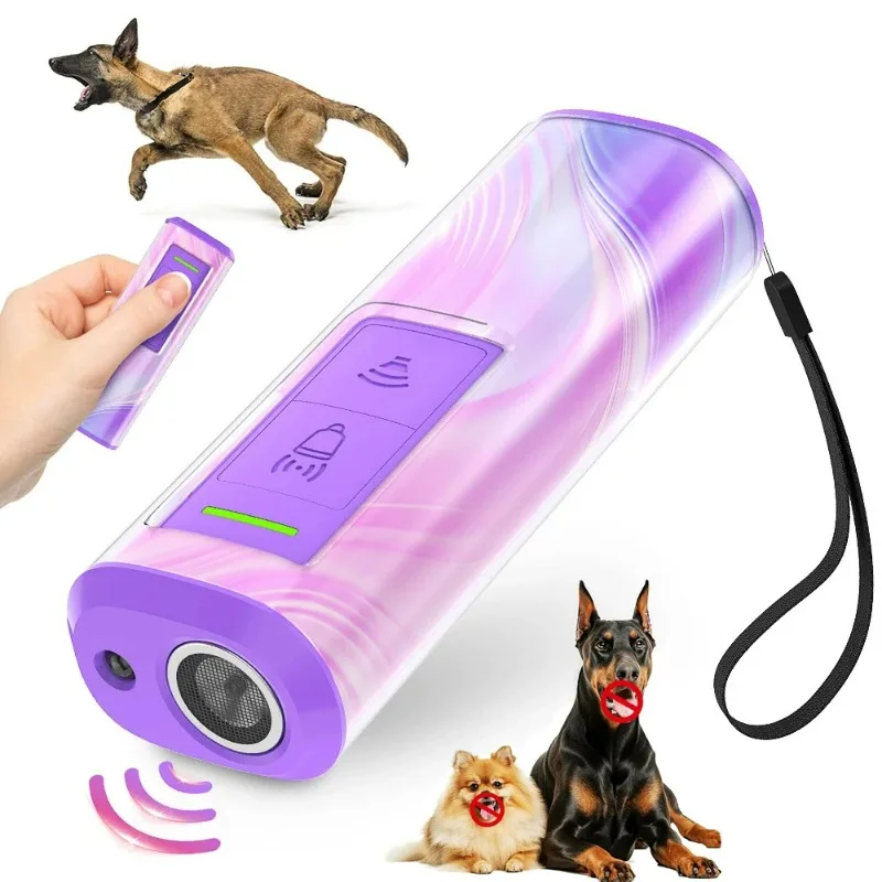

Customizable Dog Ultrasonic Repeller Release Pet Training Rechargeable Anti Dog Bark Bite PortableDevice LED Flashlight