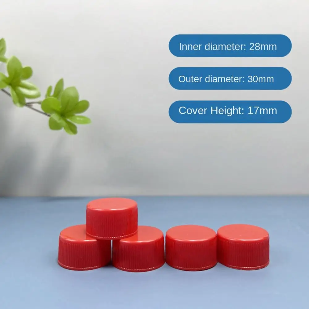 20pcs Circular Plastic Bottle Cap Reusable Multi-purpose Drinking Bottle Cap with Gasket 28mm Screw Bottle Cap