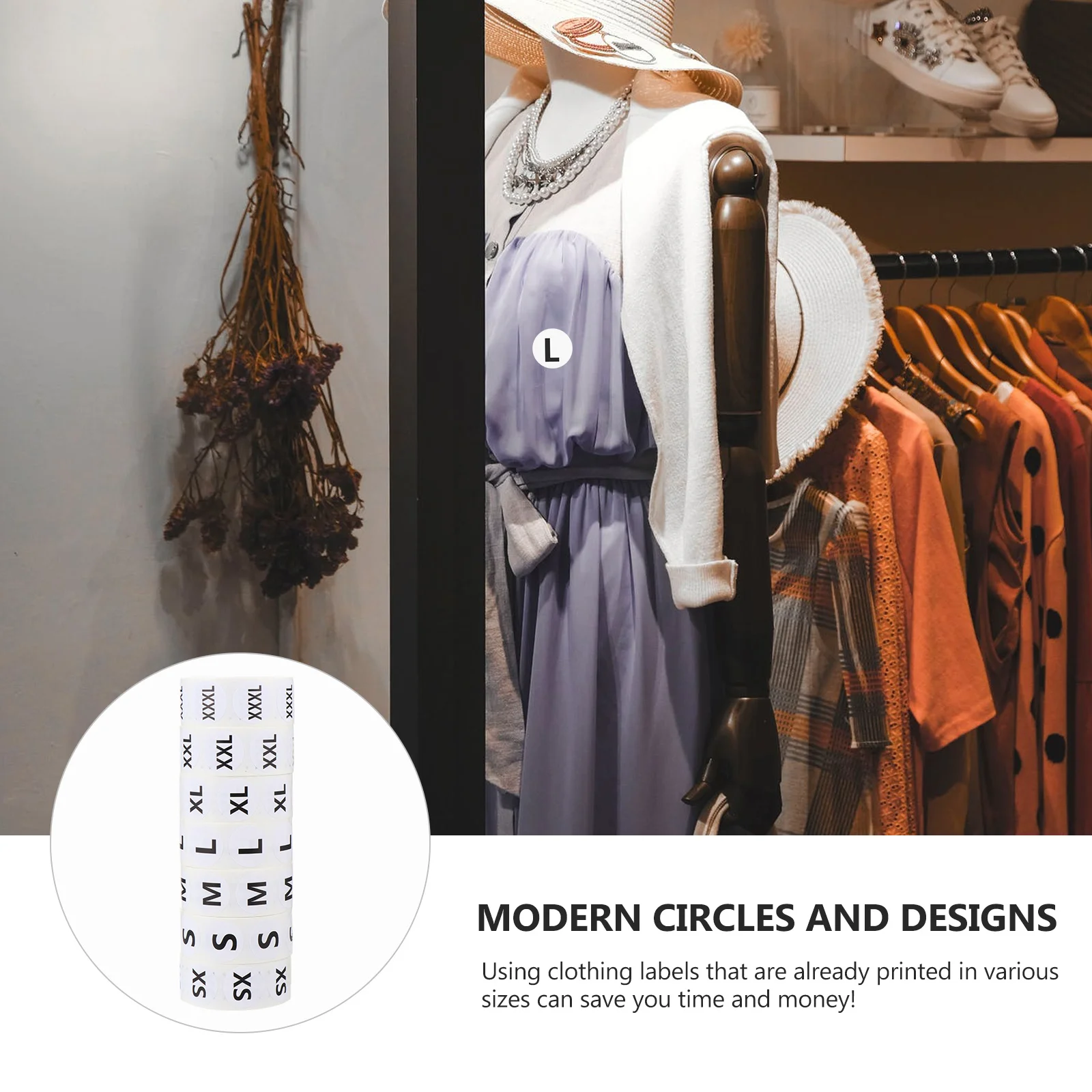 3500Pcs Round Size Labels 7 Sizes Included Self-Adhesive Stickers for Clothes Organization Fast Identification Apparel Tagging