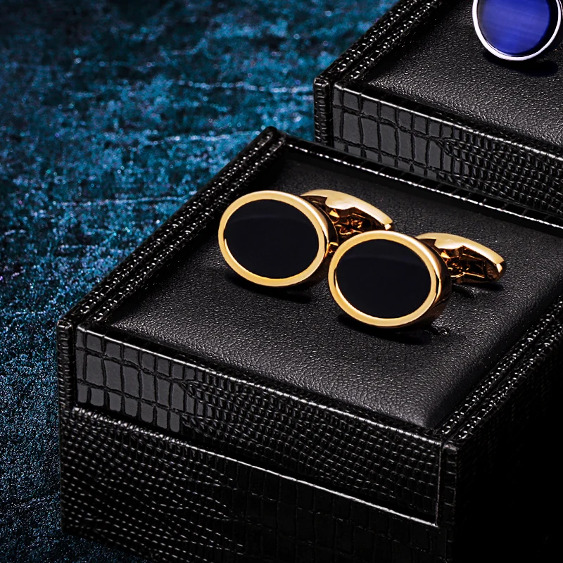 KFLK French Shirt Fashion Cufflink for Men's Brand Cuff link Button Oval Gold-color High Quality Guest