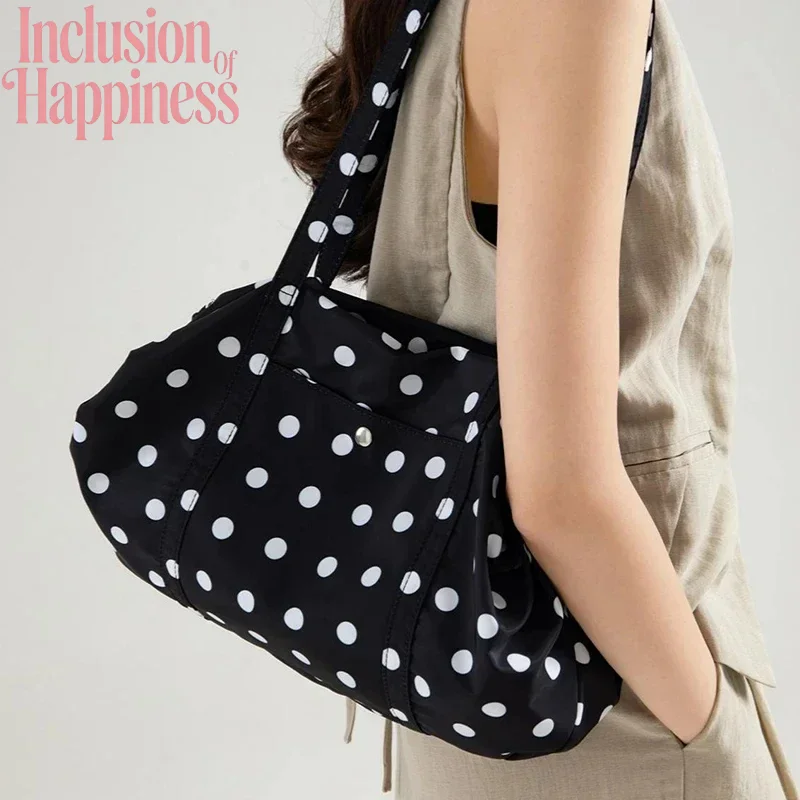 

Универсальная женская сумка через плечо в горошек, легкая сумка-тоут, женская корейская сумка, вместительная сумка для поездок на работу, женская сумка