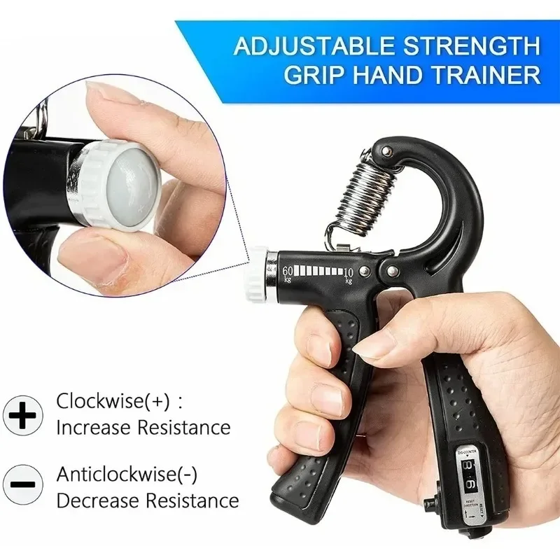 5-60Kg Count Heavy Gripper Fitness Hand Exerciser Grip Wrist Training Increase Strength Spring Finger Pinch Carpal Expander