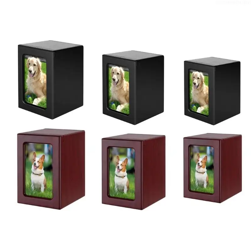 Cremation Urn Pet Cinerary Casket Memorial Box Ashes Funerary Animals Pet Cats Dogs Funeral Supply Can Place Photo 85AC