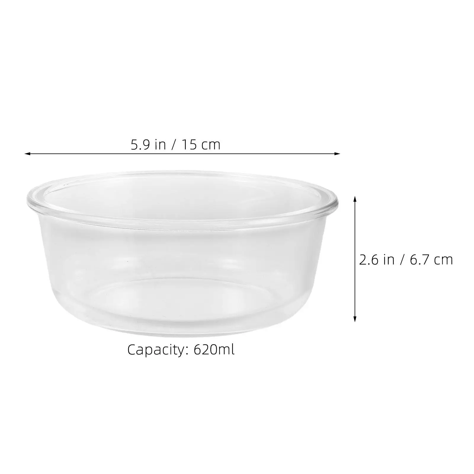 Glass Pie Dish Deep Round Bowl 400Ml for Baking Oven Air Fryer Microwave Heat Resistant Cheese Rice Bakeware Transparent