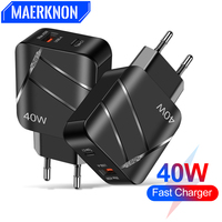 PD 40W USB C Charger QC3.0 Type C Fast Charging For iPhone 14 13 Pro Max Xiaomi Samsung Huawei Wall Mobile Phone Charger Adapter