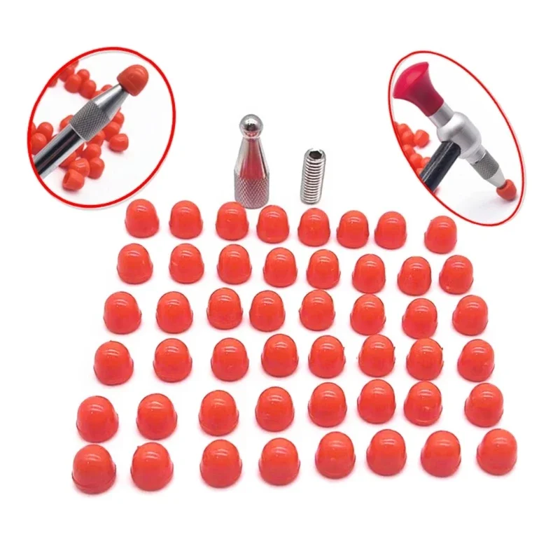 Dent Removal Tools Dent Repair Tool Kits Dent Removal Rubber Heads Tips Dent Rubber Hammer Tips 48Pcs/Pack