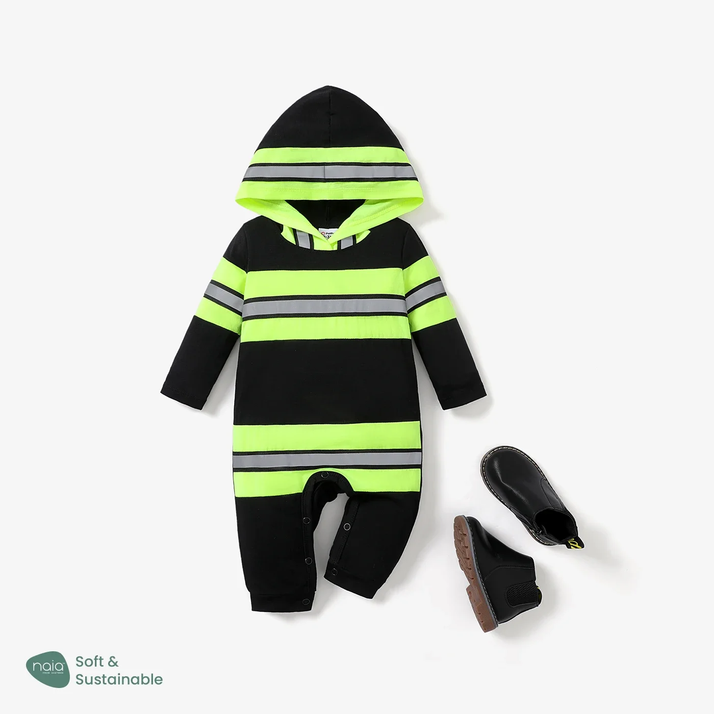 PatPat Baby Boy/Girl Naia Firefighter Style Long Sleeve Hooded Jumpsuit  Luminous printing Casual/Outdoor  Autumn