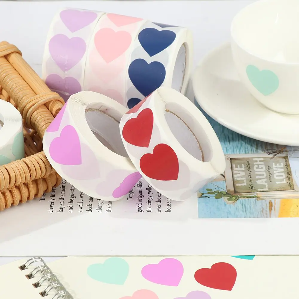 500 Pcs Package Label Home Decor Gift Packaging Love Heart Shaped Scrapbooking Sticker Seal Labels