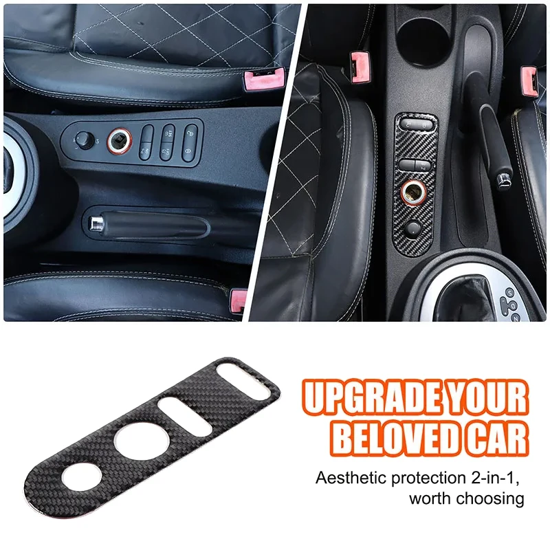 Autocollant de garniture en fibre de carbone véritable pour panneau de levier de vitesse, bouton de verrouillage de porte, cadre de commutateur pour SEAT Leon MK2 Altea 2005-2012