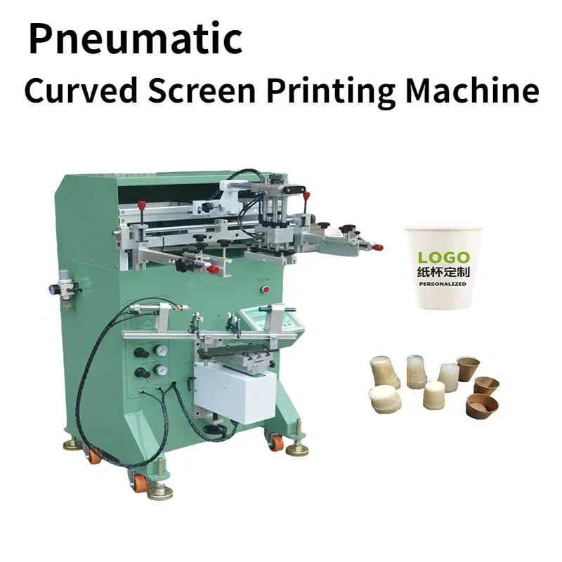 Pneumatic Curved Screen Printing Machine Semi-automatic Tea Cup Wine Bottle Roller Printing Machine Round Tube Printing Machine