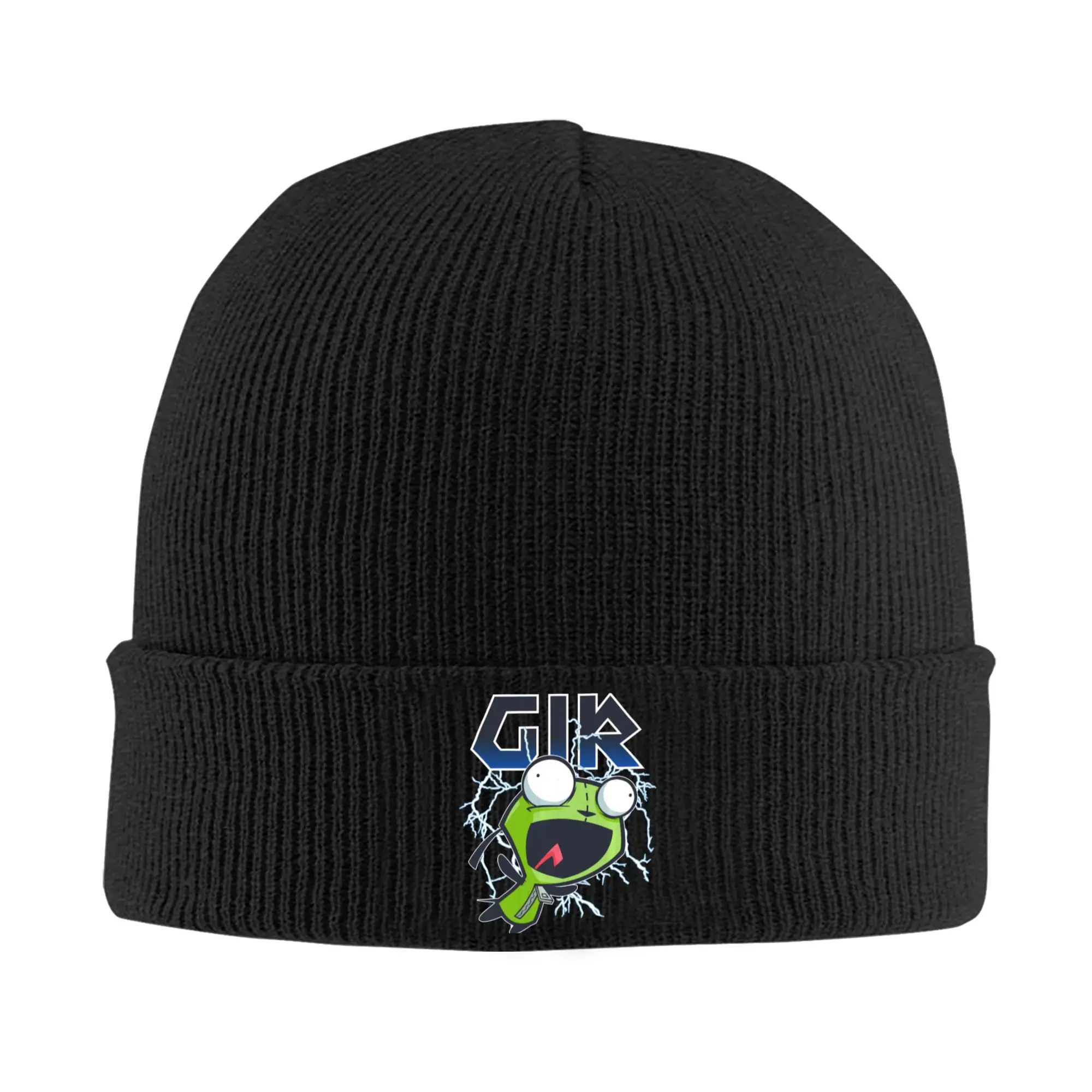 Cartoon Invaders Zim Gir Knitted Hat for Women Men Beanies Winter Hats  Casual Caps