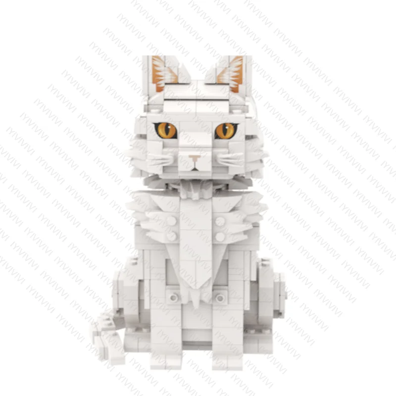 Unisex Colorful Cat Themed Building Blocks DIY Assembly Model Toy Kit 100-300pcs Educational Fun for Kids