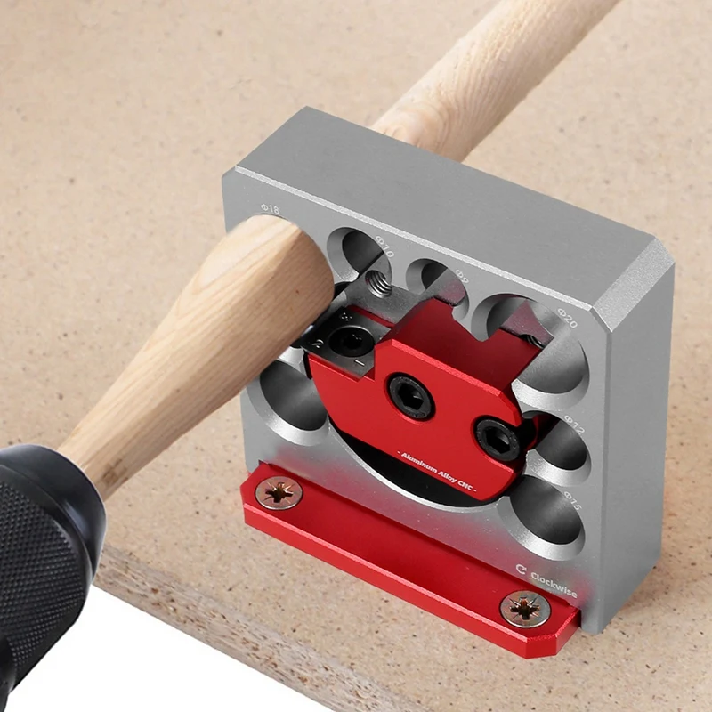 FYBL Adjustable Dowel Maker Jig, Woodworking Electric Drill Milling Pin Fixture, 8-20mm Round Rod Auxiliary Tool with Carbide