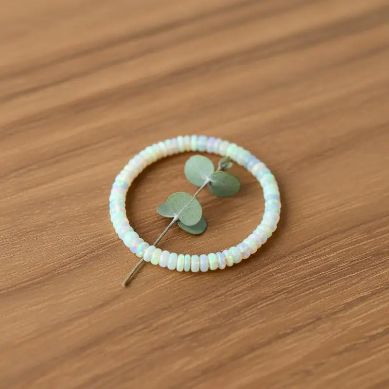 Natural Opal Bracelet For Women Stretchable Elastic Rope Healing Crystal Jewelry Helps Maintain Emotional Balance