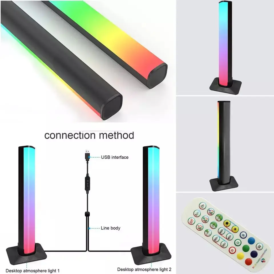 Smart APP Music Rhythm Light LED Desktop Atmosphere Light RGB Night Light for Game TV Background Wall Bedroom Decor Table Lamp