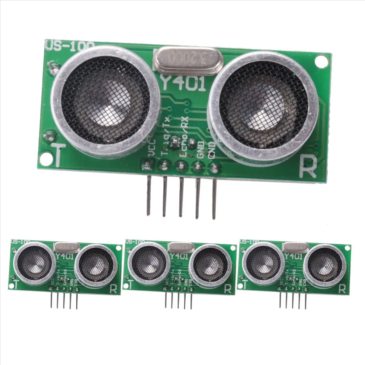 A73T 4PCS US-100 Ultrasonic Sensor Module DC 2.4V - 5V with Temperature Compensation Range Distance