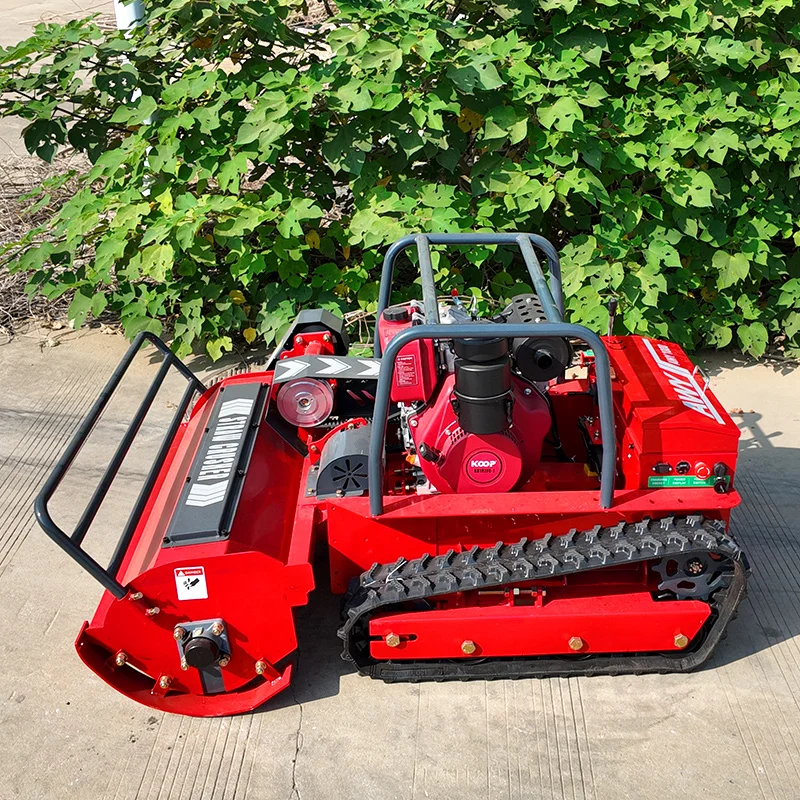 맞춤형 플레일 원격 제어 잔디 깎는 기계 무선 제어 자주식 잔디 분쇄 로봇 크롤러 타입