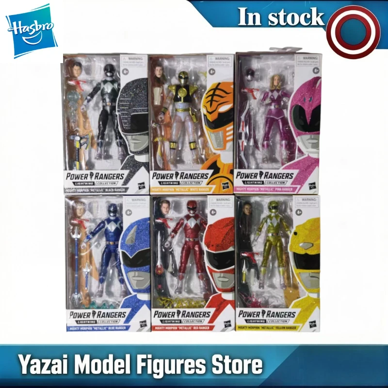 Original Hasbro Power Rangers Lightning Collection Mighty Morphin Metallic Action Figure Model Gift