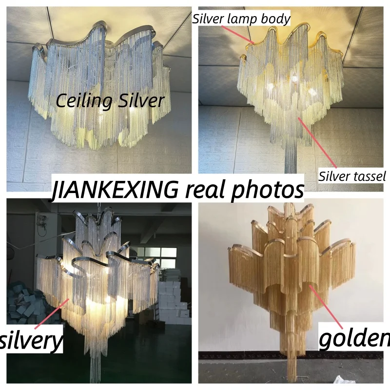Modern LED Flower Tassels Ceiling Chandeliers Living Room Hall Staircase Large Hanging Light Duplex Building Villa Pendant Lamp