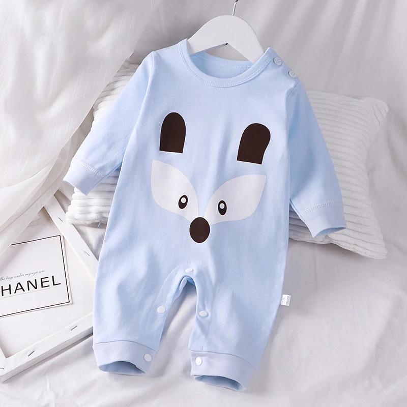 Baby Romper Soft Cotton Baby Boy Jumpsuit Cute Cartoon Printed Baby Girl Jumpsuit 0-18M Baby Romper Baby Clothing Baby Supplies