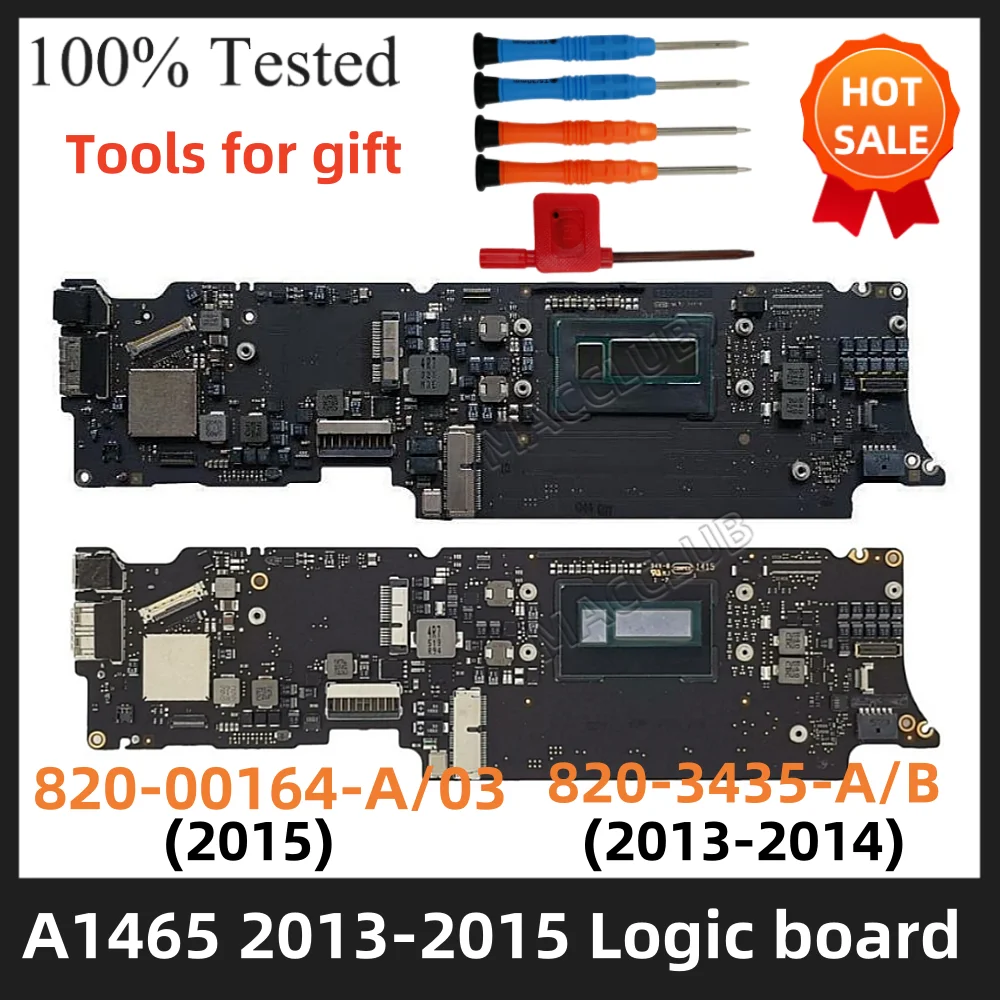 

Материнская плата A1465 для ноутбука MacBook Air 11 "A1465 2013 2014 2015 EMC 3631 EMC 2924, логическая плата 820-3435-A/B 820-00164-A