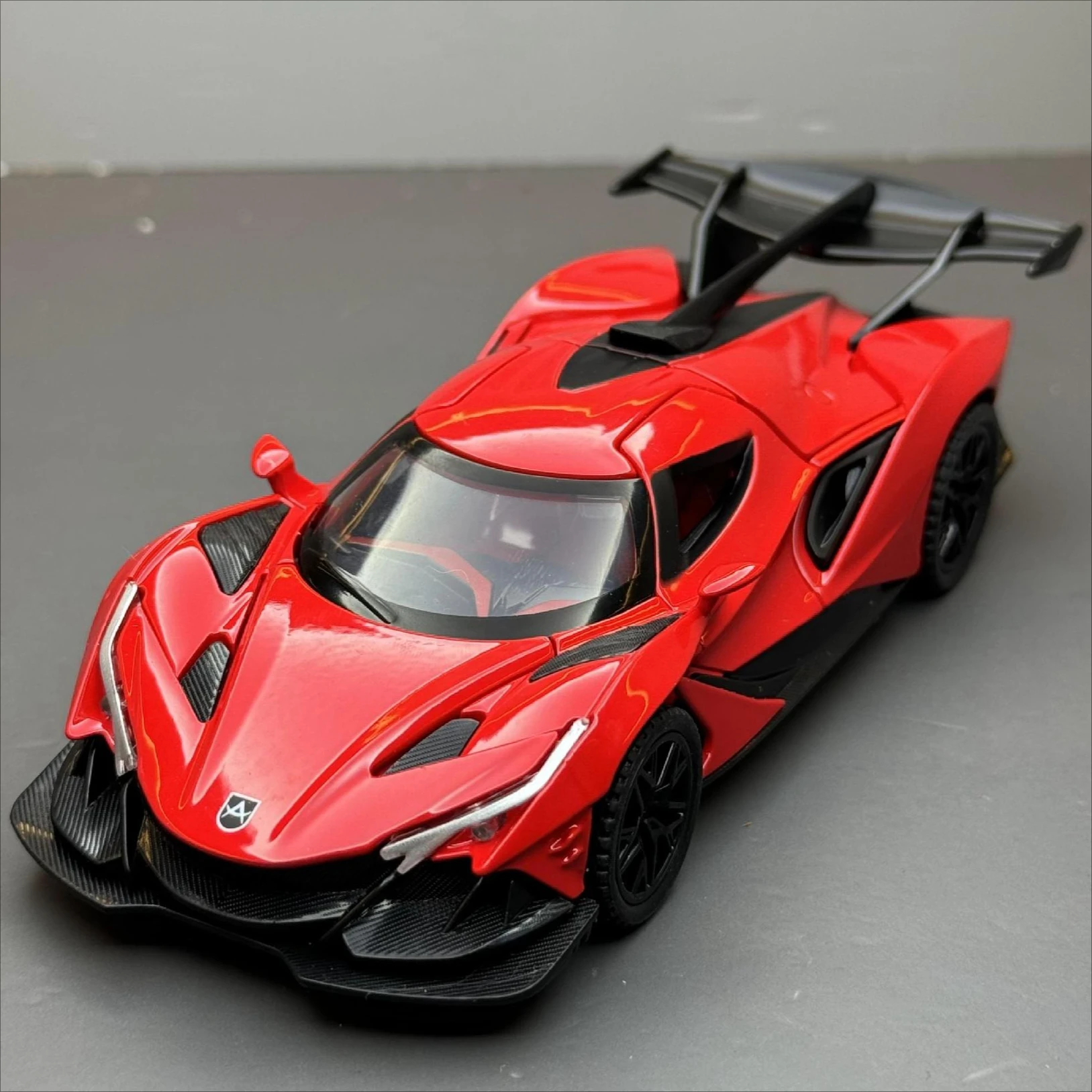 

1:32 Alloy sports car Apollo IE sound and light pull back toy sound model tabletop ornament children's gift