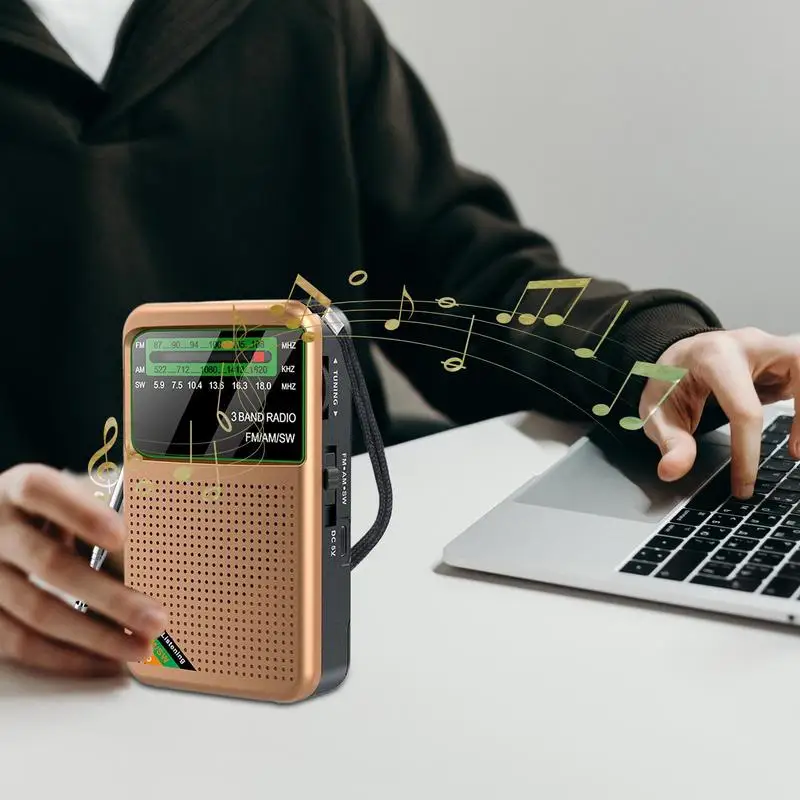 Портативное радио, легкий FM AM SW радио, многофункциональный винтажный компактный инструмент для выживания для путешествий, компаньон для мужчин, кемпинга