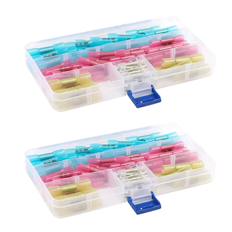 

A93E-2 Set Heat Shrink Butt Crimp Terminals Kit Waterproof Solder Seal Sleeve Electrical Wire Connectors Cable Splice