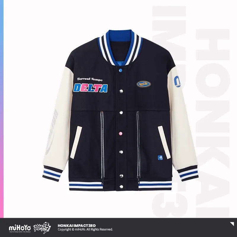 Official Genuine Honkai Impact 3rd Frenzy Blues 8-BIT Frenzy Theme Baseball Shirt Jacket miHoYo Anime Peripheral Gift