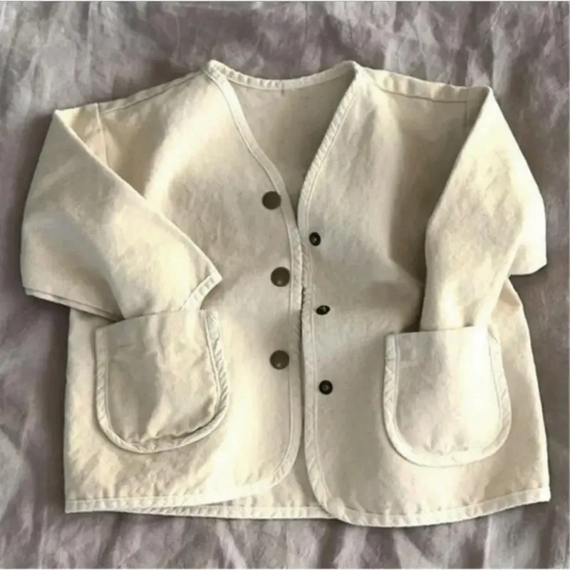 

Весенне-осеннее повседневное пальто для маленьких девочек, детская куртка с большим карманом, джинсовая куртка для маленьких мальчиков и девочек, детское джинсовое пальто