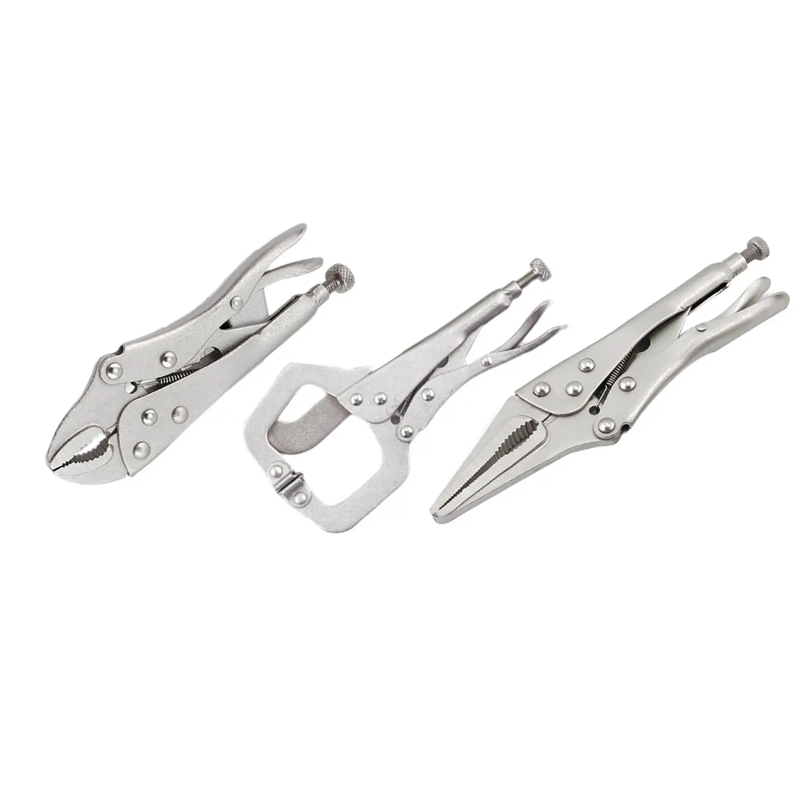 3x Locking Pliers Set Round Nose Pliers for Mechanical Maintenance Pipeline Maintenance