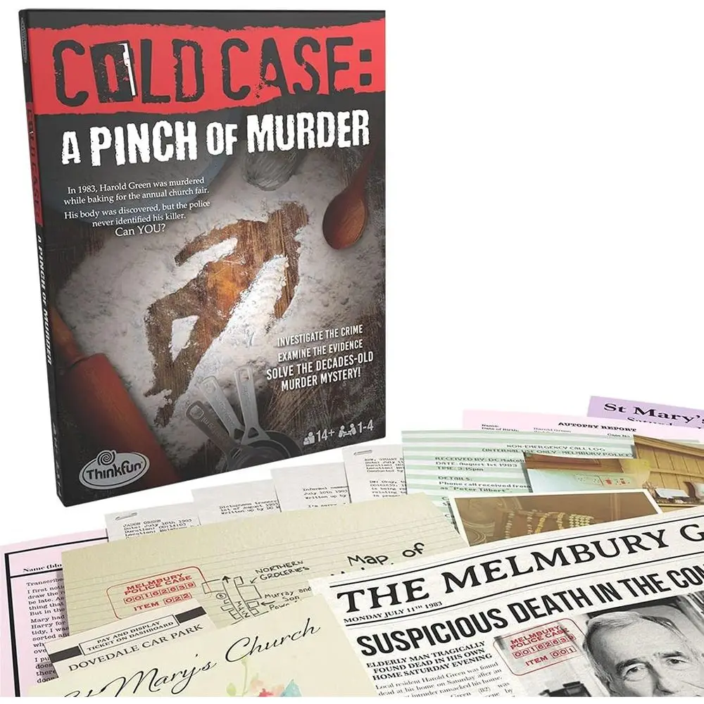 

Thinkun Cold Case: A Pinch o Murder – A Murder Mystery Game in a Box or Ages 14 and Up